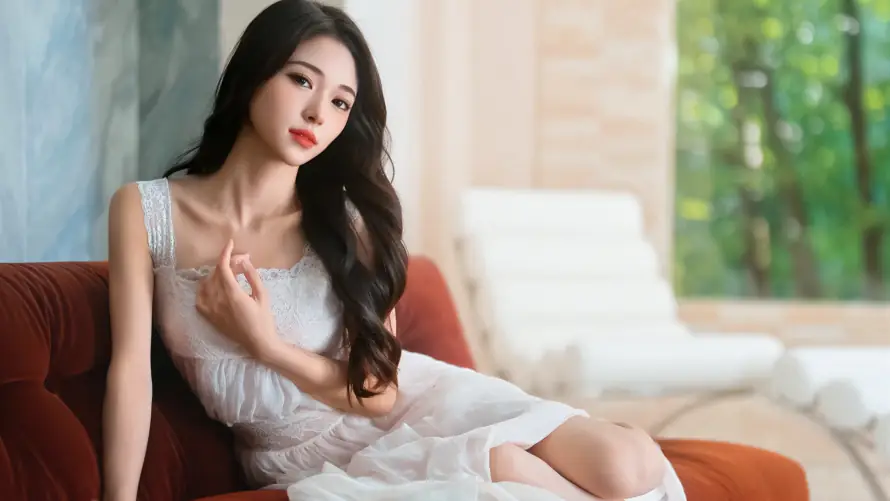 4k红唇壁纸 - 美女 - 室内场景 - 居家写真「哲风壁纸」