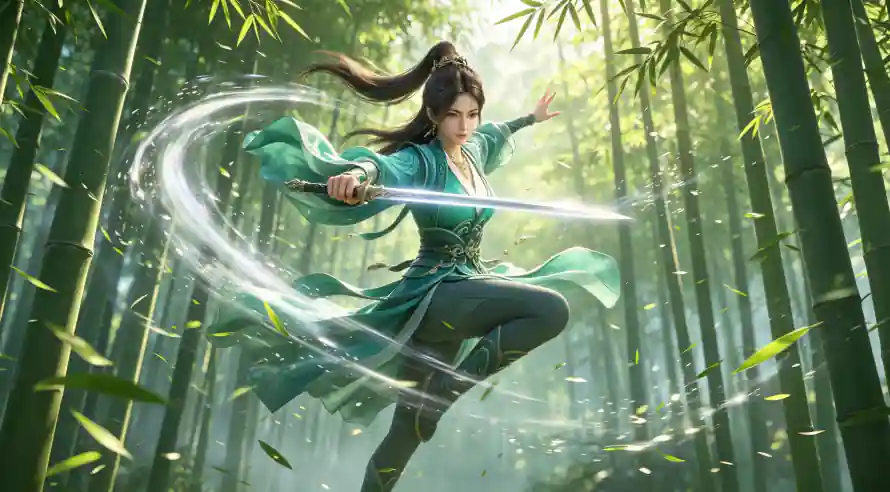 3k仙侠壁纸-持剑 - 武侠-竹林「哲风壁纸」