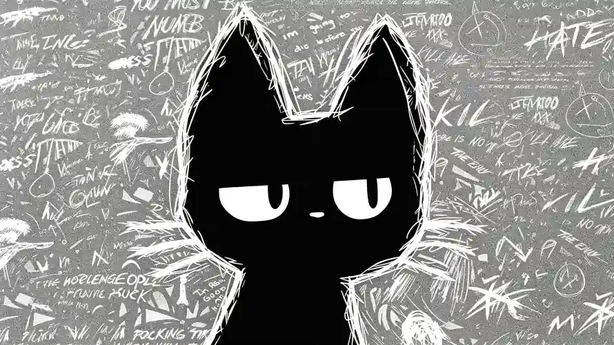 3k壁纸壁纸-手绘 - 酷感-黑猫「哲风壁纸」