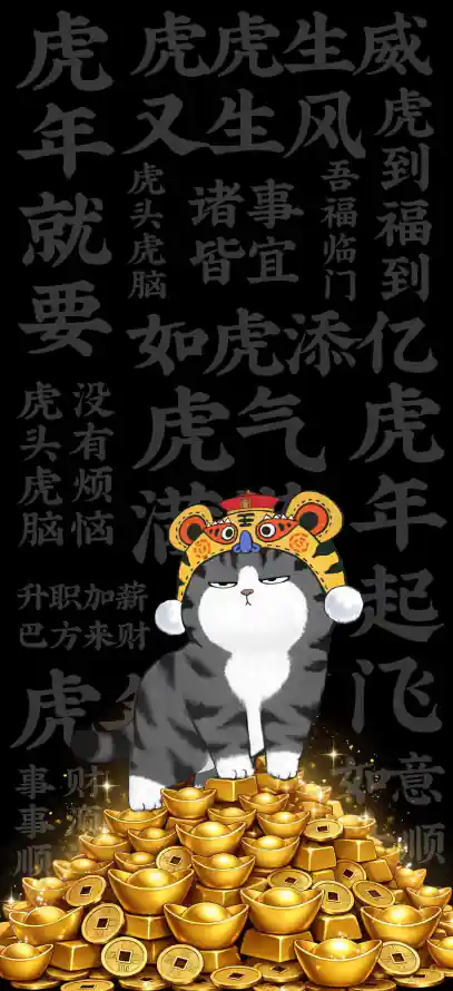 4k喜庆壁纸 - 国潮 - 招财 - 虎年「哲风壁纸」