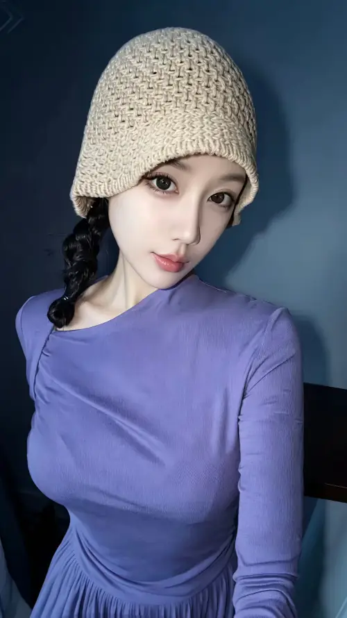 4k清纯壁纸 - 美女 - 自拍 - 针织帽「哲风壁纸」