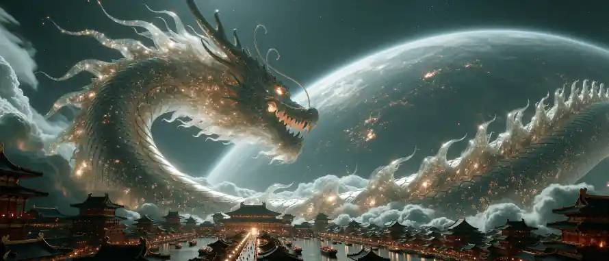3k云海壁纸-巨物 - 巨龙-月夜「哲风壁纸」