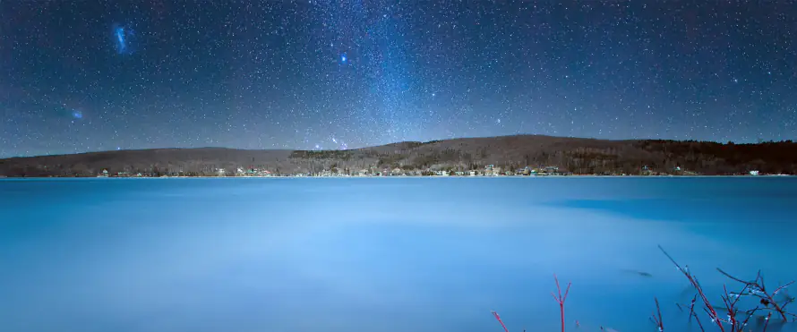 4k夜景壁纸 - 岸线 - 星空 - 湖泊「哲风壁纸」