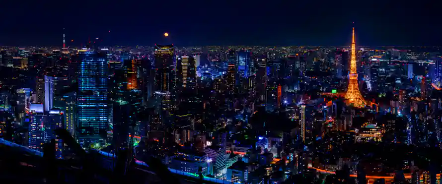 4k东京塔壁纸 - 城市夜景 - 夜景摄影 - 宽屏壁纸「哲风壁纸」