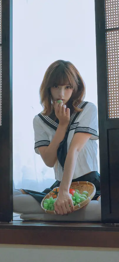 4k写真壁纸 - 室内 - 少女 - 果盘「哲风壁纸」
