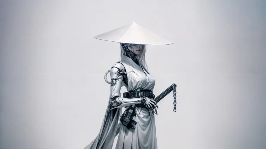 2k斗笠壁纸-武侠 - 白衣-静态「哲风壁纸」