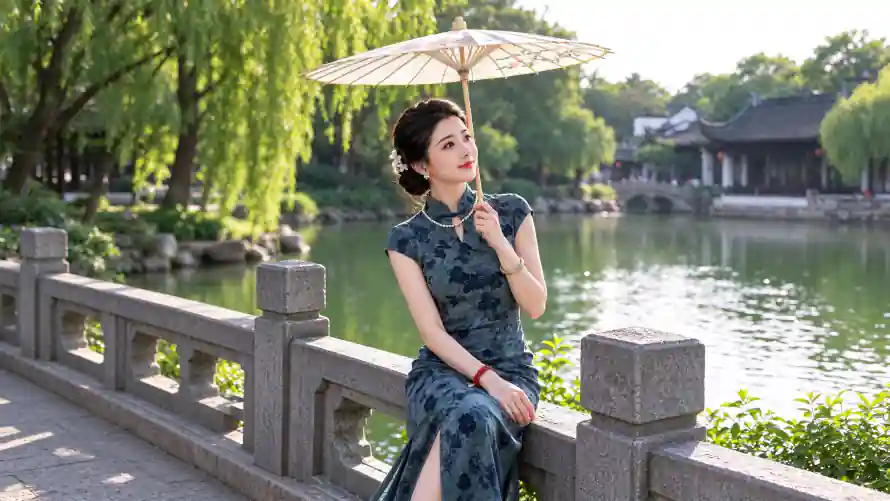 4k垂柳壁纸 - 旗袍 - 温婉 - 湖畔「哲风壁纸」 4k垂柳壁纸 - 旗袍 - 温婉 - 湖畔「哲风壁纸」