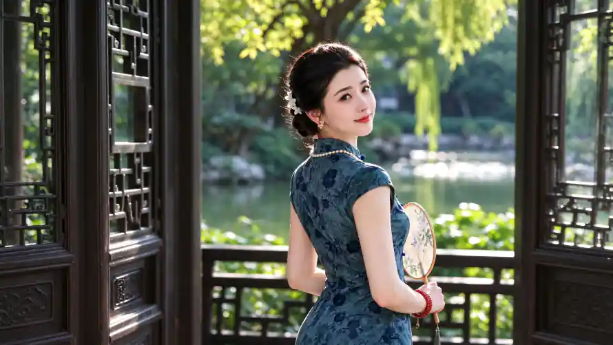 3k亭台壁纸-回眸 - 团扇-国风「哲风壁纸」 3k亭台壁纸-回眸 - 团扇-国风「哲风壁纸」