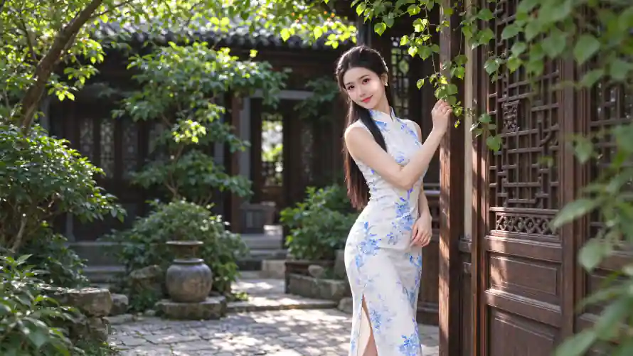 4k古风壁纸 - 旗袍 - 绿植 - 美女「哲风壁纸」 4k古风壁纸 - 旗袍 - 绿植 - 美女「哲风壁纸」