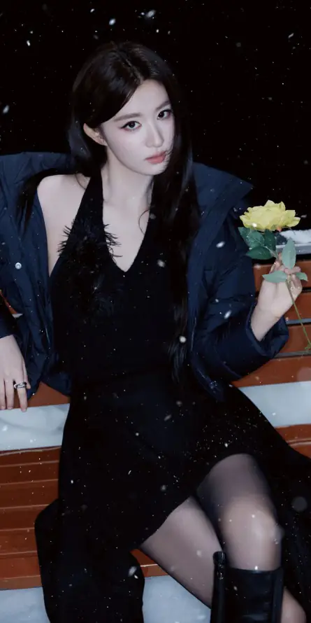 4k夜景壁纸 - 美女 - 长发 - 雪夜「哲风壁纸」