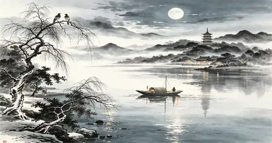 3k古塔壁纸-国风 - 垂柳-壁纸「哲风壁纸」