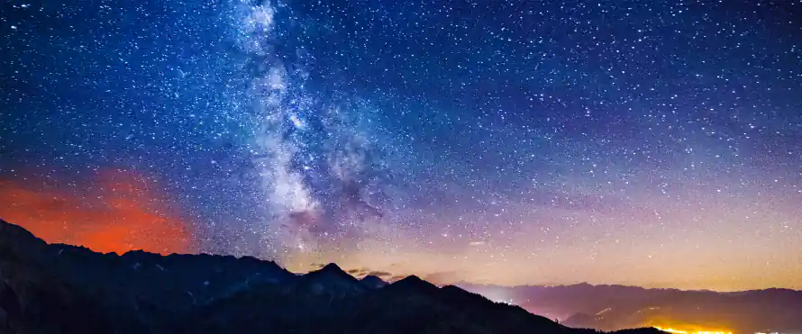 4k夜景壁纸-山峦 - 星空-暮色「哲风壁纸」