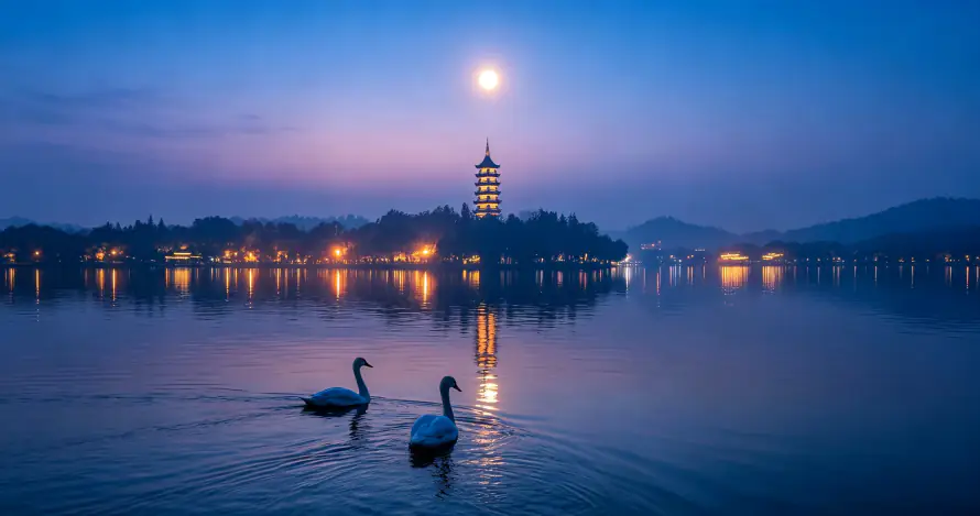 4k古塔壁纸 - 壁纸 - 夜景 - 天鹅「哲风壁纸」