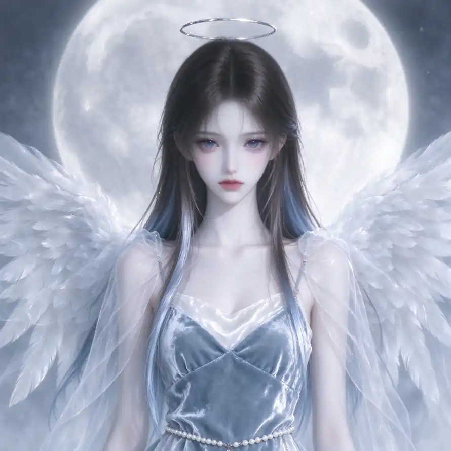 4k光环壁纸 - 天使 - 头像 - 少女「哲风壁纸」