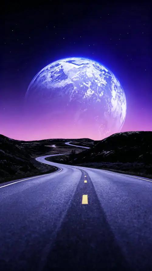 4k公路壁纸 - 夜空 - 手机 - 星球「哲风壁纸」