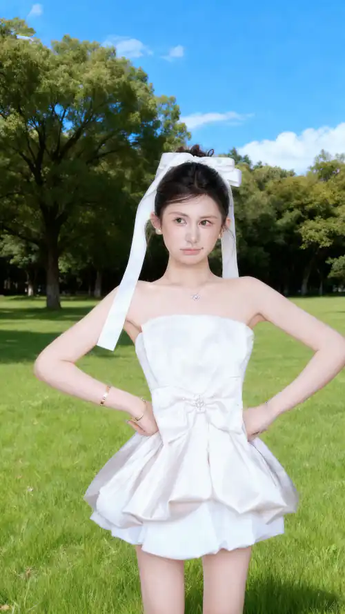 4k树林壁纸 - 盘发 - 美女 - 蓝天「哲风壁纸」