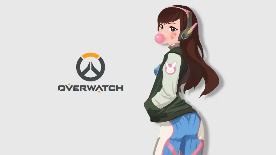 4k耳机壁纸-D.Va - 休闲穿搭-兔子标识「哲风壁纸」