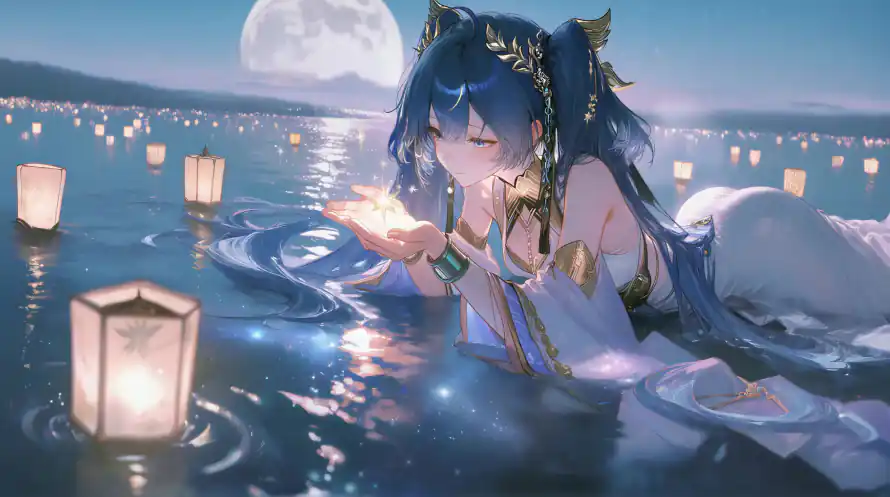 4k发光壁纸-古风 - 唯美-夜晚「哲风壁纸」