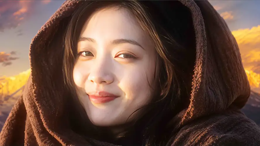 4k暖光壁纸 - 美女 - 黄昏 - 人像特写「哲风壁纸」