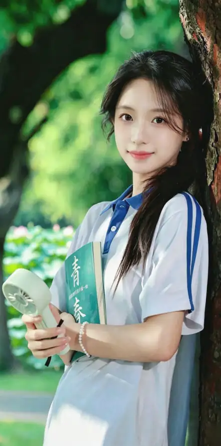 4k夏日壁纸 - 林间 - 校服 - 长发「哲风壁纸」