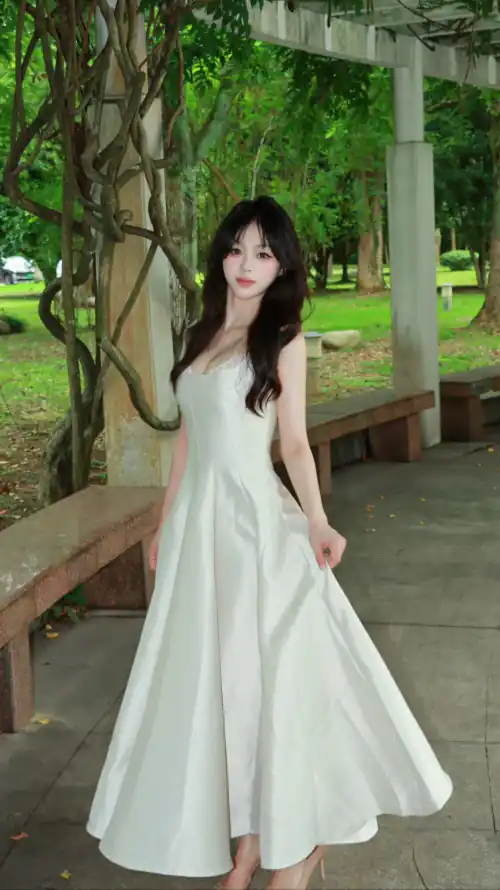 4k清新壁纸 - 绿植 - 美女 - 长椅「哲风壁纸」