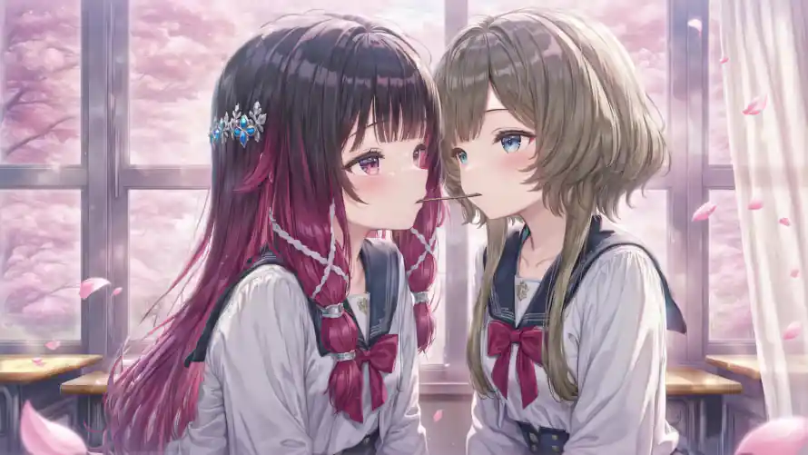 4k教室壁纸-樱花 - 桑多涅-水手服「哲风壁纸」