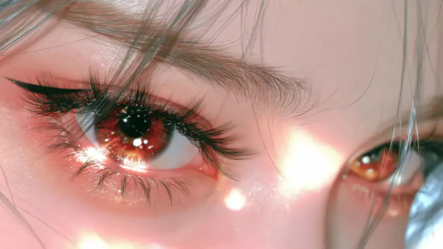 5k光影壁纸-少女 - 眼妆-睫毛「哲风壁纸」