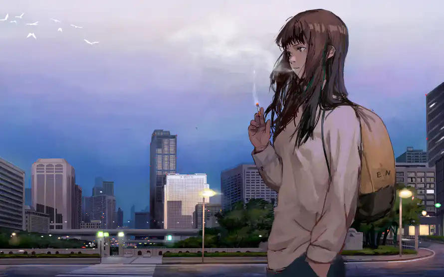 3k背包壁纸-路灯 - 都市-黄昏「哲风壁纸」