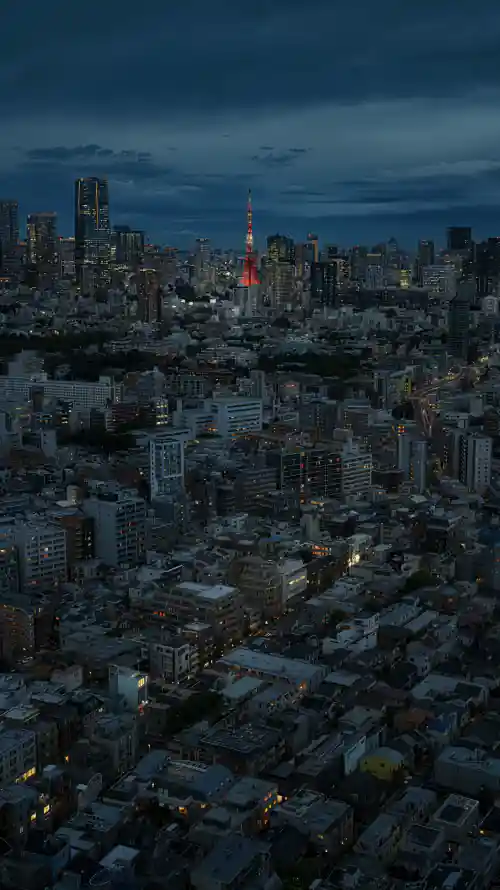4k东京壁纸 - 黄昏 - 东京塔 - 城市夜景「哲风壁纸」