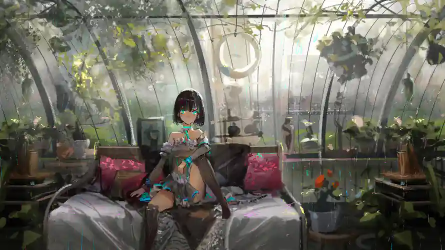 3k沙发壁纸-治愈 - 温室-雨天「哲风壁纸」