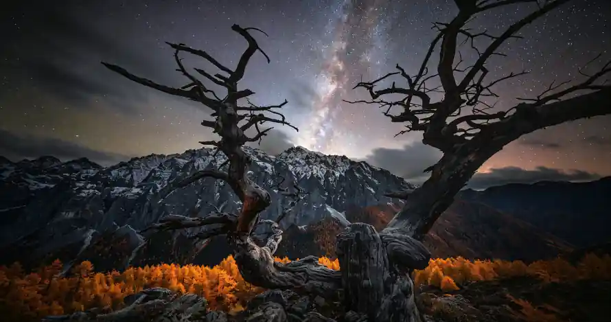 3k壁纸壁纸-夜景 - 山脉-星空「哲风壁纸」