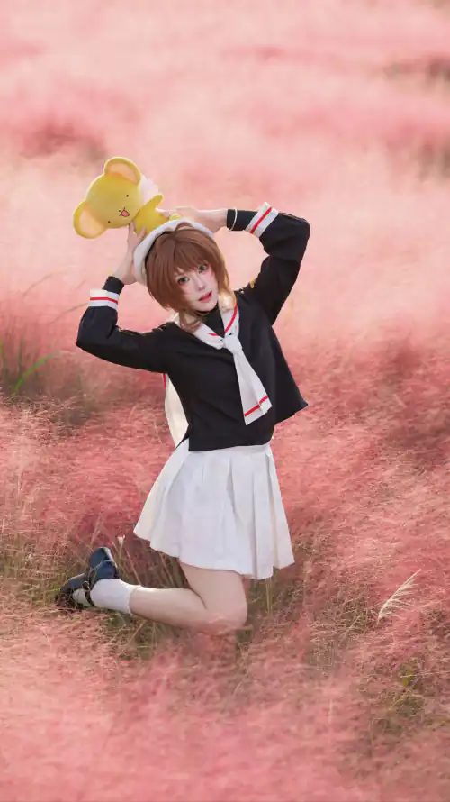 4k短发壁纸 - 美女 - 水手服 - 百褶裙「哲风壁纸」