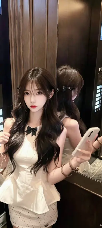 4k手机壁纸 - 美女 - 长发 - 蝴蝶结「哲风壁纸」