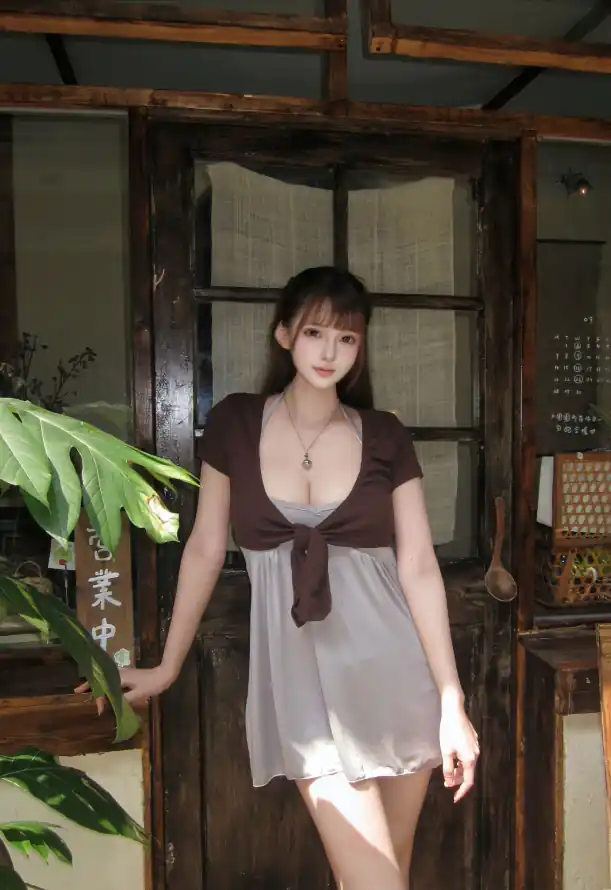 4k写真壁纸 - 绿植 - 美女 - 项链「哲风壁纸」