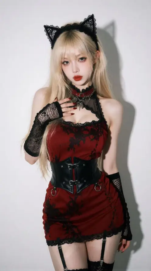 4k性感壁纸 - 束腰 - 红唇 - 美女「哲风壁纸」