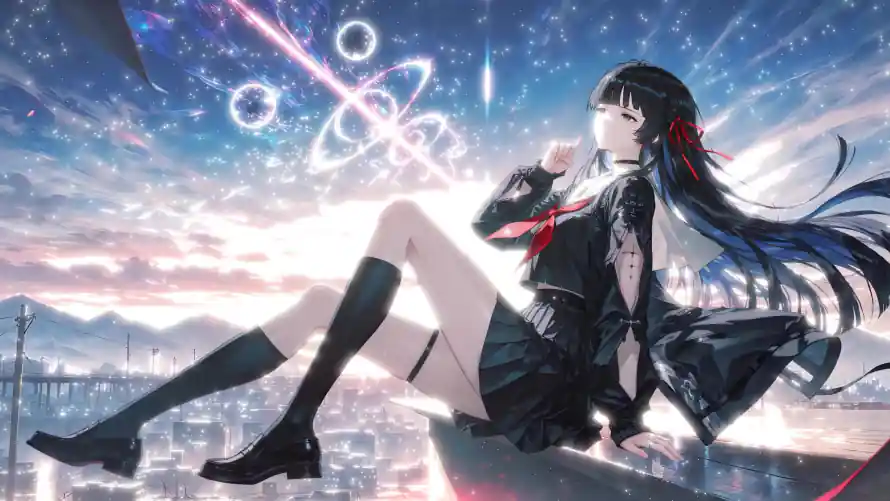 4k千咲壁纸-星空 - 梦幻-流星「哲风壁纸」