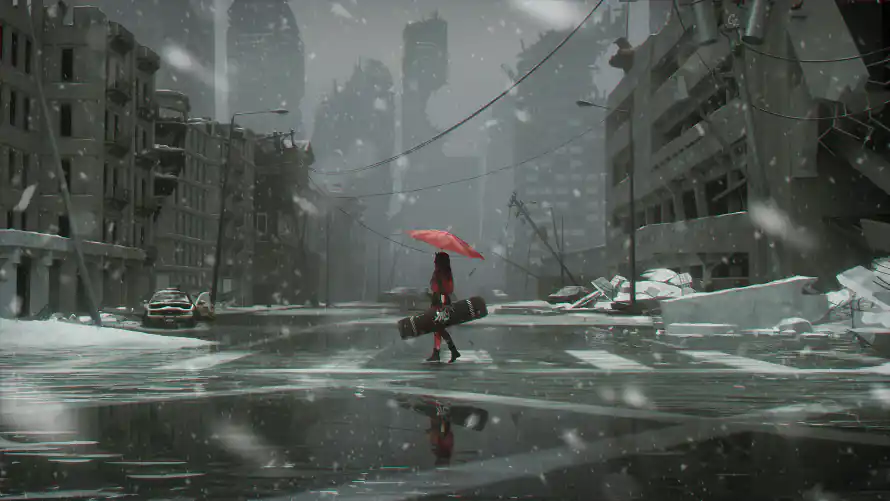 3k倒影壁纸-末世 - 落雪-雪景「哲风壁纸」
