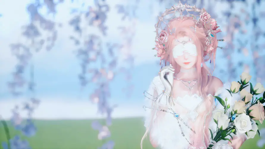 4k暖暖壁纸 - 紫藤花 - 3D渲染 - 手捧花束「哲风壁纸」