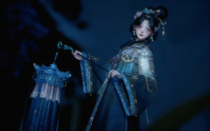 3k发饰壁纸-古风 - 夜景-暖暖「哲风壁纸」
