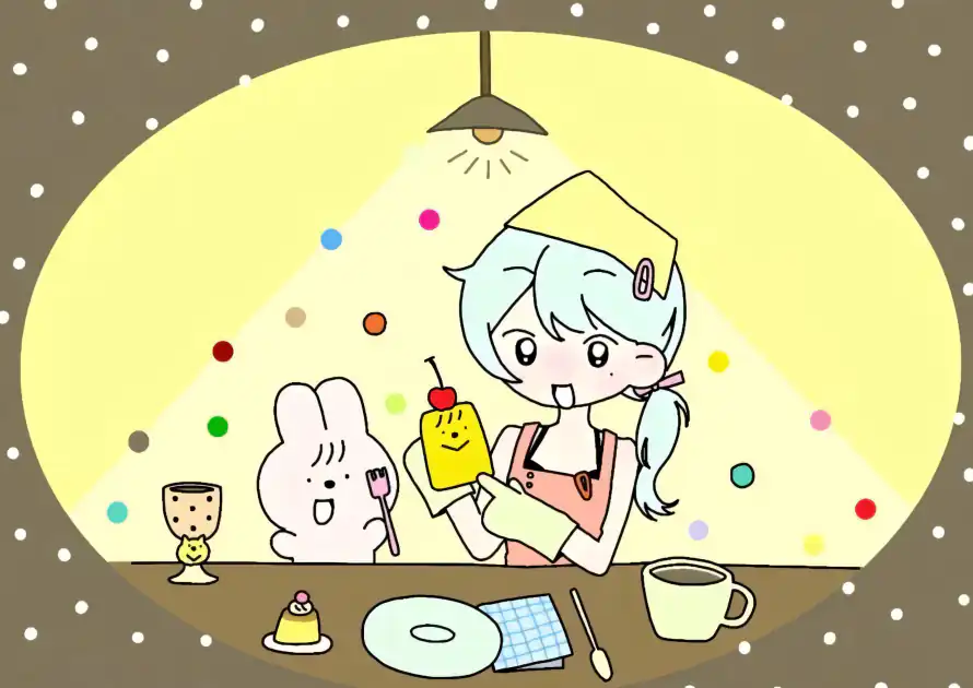 2k卡通壁纸-吊灯 - 围裙-少女「哲风壁纸」