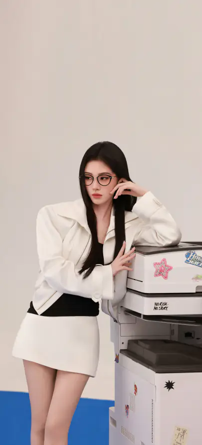 4k写真壁纸 - 棚拍 - 复印机 - 长直发「哲风壁纸」