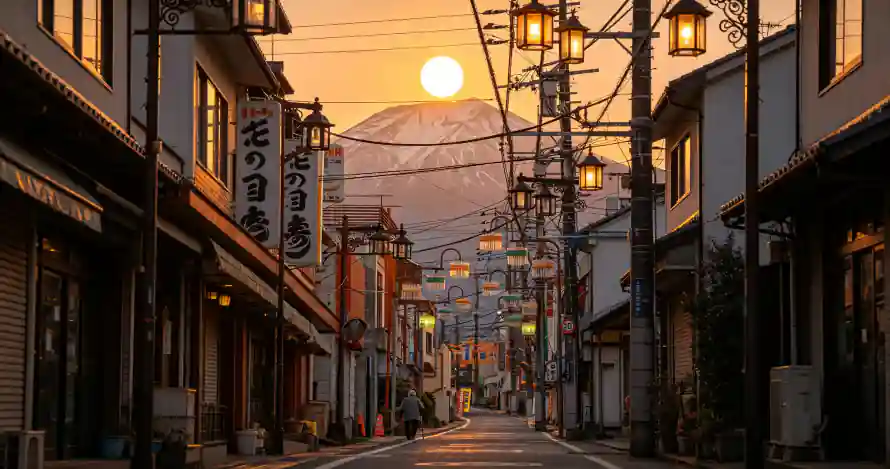 3k壁纸壁纸-夕阳 - 黄昏-富士山「哲风壁纸」