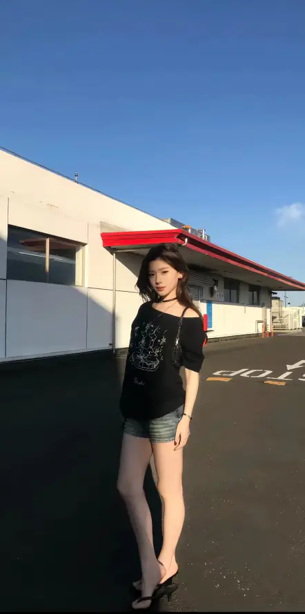 4k天台壁纸 - 抖音 - 美女 - 蓝天「哲风壁纸」