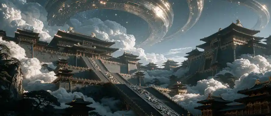 3k云海壁纸-仙侠 - 天宫-石阶「哲风壁纸」