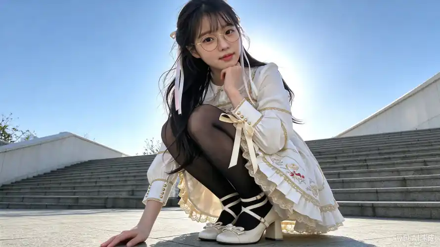 4k可爱壁纸 - 户外 - 石阶 - 蓝天「哲风壁纸」
