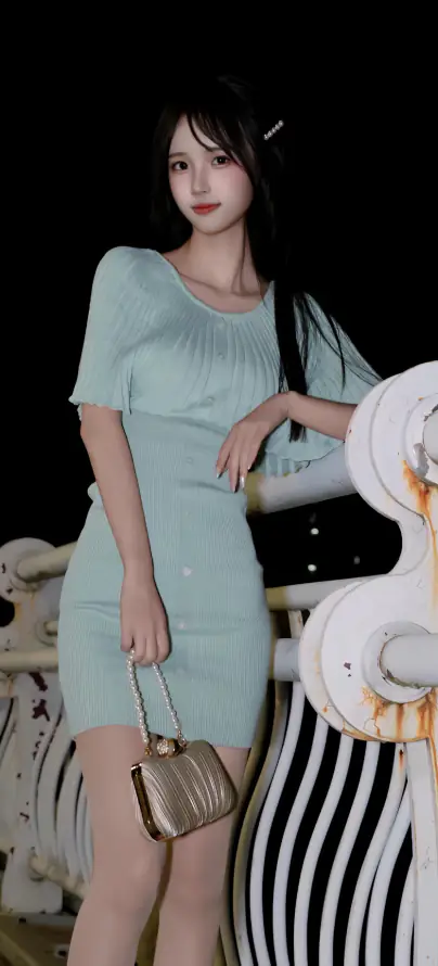 4k发夹壁纸 - 夜景 - 少女 - 美女「哲风壁纸」