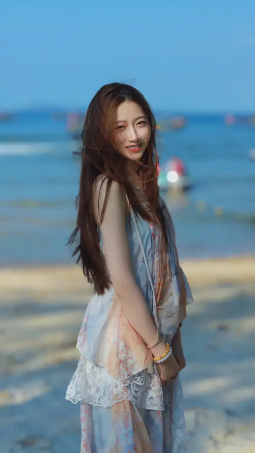 4k写真壁纸 - 夏日 - 微笑 - 沙滩「哲风壁纸」