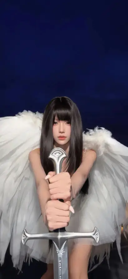 4k天使壁纸 - 美女 - 长剑 - 暗黑梦幻「哲风壁纸」