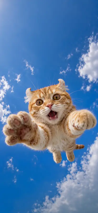 4k可爱壁纸 - 天空 - 宠物 - 橘猫「哲风壁纸」