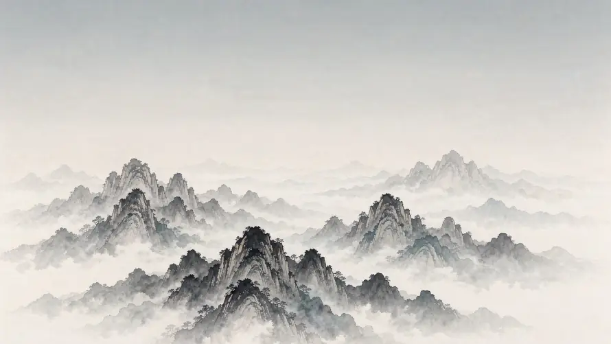 4k国风壁纸 - 山峦 - 云雾 - 群山「哲风壁纸」